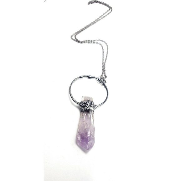 Gothic Amethyst crystal Necklace handmade ooak jewelry - Picture 8 of 8